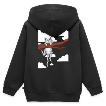 Hang in there 01 - Kinder Premium Organic Zip Hoodie - Schwarz - Hinten - AI Model Kid Male (0cm)