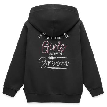 Sorcière Halloween Wicca - Sweat Premium à capuche zippé enfant bio - noir - Dos - AI Model Kid Male (0cm)
