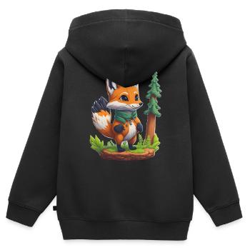 Petite écaille de tortue - Sweat Premium à capuche zippé enfant bio - noir - Dos - AI Model Kid Male (0cm)