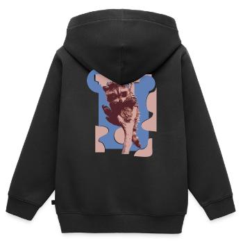 Wildtiere - Kinder Premium Organic Zip Hoodie - Schwarz - Hinten - AI Model Kid Male (0cm)