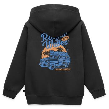 Wassersport - Kinder Premium Organic Zip Hoodie - Schwarz - Hinten - AI Model Kid Male (0cm)