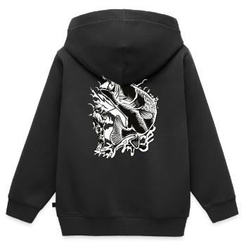 Wassersport - Kinder Premium Organic Zip Hoodie - Schwarz - Hinten - AI Model Kid Male (0cm)