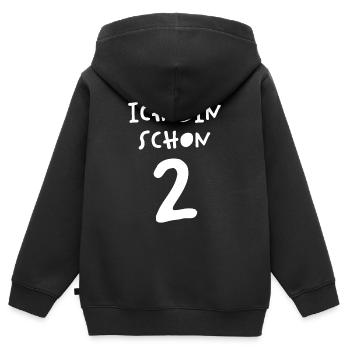 Kinder Ich bin schon 2 Geburtstag Geschenk - Kinder Premium Organic Zip Hoodie - Schwarz - Hinten - AI Model Kid Male (0cm)