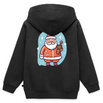 Santa Claus im Schnee - Kinder Premium Organic Zip Hoodie - Schwarz - Hinten - AI Model Kid Male (0cm)