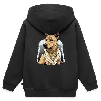 Rik the Egyptian dog - Kids Premium Organic Zip-up Hoodie - black - Back - AI Model Kid Male (0cm)