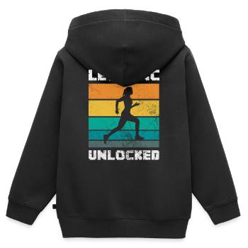 Niveau XC déverrouillé - Sweat Premium à capuche zippé enfant bio - noir - Dos - AI Model Kid Male (0cm)