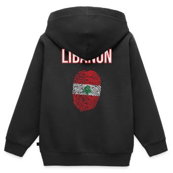 Libanon Fingerabdruck - Kinder Premium Organic Zip Hoodie - Schwarz - Hinten - AI Model Kid Male (0cm)