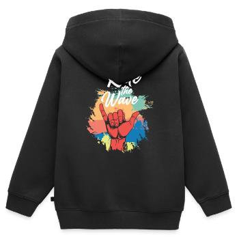 Planche de surf Surfer Sports nautiques - Sweat Premium à capuche zippé enfant bio - noir - Dos - AI Model Kid Male (0cm)