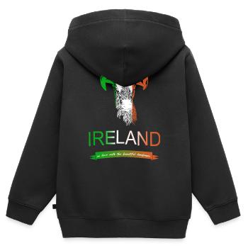 Irland Ireland sheep - Kinder Premium Organic Zip Hoodie - Schwarz - Hinten - AI Model Kid Male (0cm)