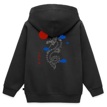 Dragon - Kinder Premium Organic Zip Hoodie - Schwarz - Hinten - AI Model Kid Male (0cm)