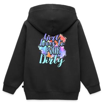 Cette fille aime verser sale - Sweat Premium à capuche zippé enfant bio - noir - Dos - AI Model Kid Male (0cm)