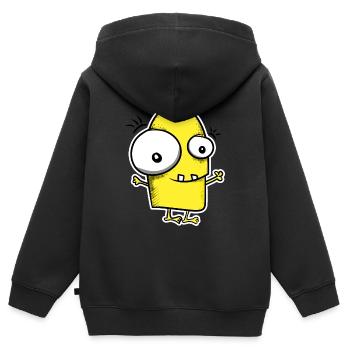 Freundliches Monster - Kinder Premium Organic Zip Hoodie - Schwarz - Hinten - AI Model Kid Male (0cm)