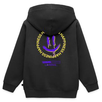 Happiness Loading - Kinder Premium Organic Zip Hoodie - Schwarz - Hinten - AI Model Kid Male (0cm)