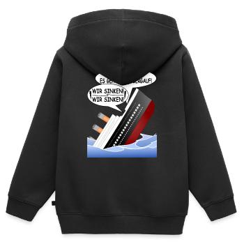 Steil Bergauf-lustige Sprüche-positives Denken - Kinder Premium Organic Zip Hoodie - Schwarz - Hinten - AI Model Kid Male (0cm)