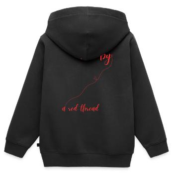 Red thread - Kids Premium Organic Zip-up Hoodie - black - Back - AI Model Kid Male (0cm)