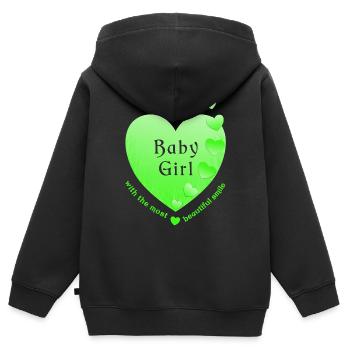 fille bébé fille - Sweat Premium à capuche zippé enfant bio - noir - Dos - AI Model Kid Male (0cm)
