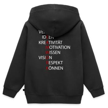 Teamwork - Kinder Premium Organic Zip Hoodie - Schwarz - Hinten - AI Model Kid Male (0cm)