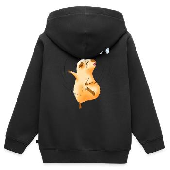 Glückliche Charlotte - Kinder Premium Organic Zip Hoodie - Schwarz - Hinten - AI Model Kid Male (0cm)