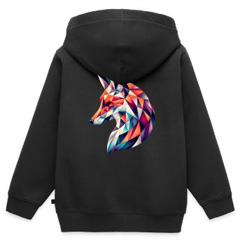 Fox vector - Kids Premium Organic Zip-up Hoodie - black - Back - AI Model Kid Male (0cm)