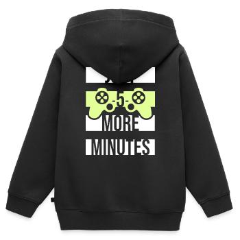 Lustiger Gamer Nur noch fünf Minuten 5 Videospiele - Kinder Premium Organic Zip Hoodie - Schwarz - Hinten - AI Model Kid Male (0cm)