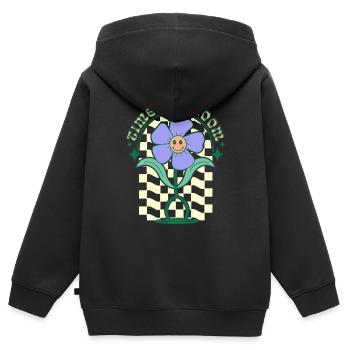 time to bloom - Kids Premium Organic Zip-up Hoodie - black - Back - AI Model Kid Male (0cm)