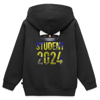 Abschlussfeier 2024 Abiturfeier - Kinder Premium Organic Zip Hoodie - Schwarz - Hinten - AI Model Kid Male (0cm)