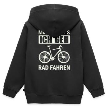 J’en ai assez du vélo - Sweat Premium à capuche zippé enfant bio - noir - Dos - AI Model Kid Male (0cm)