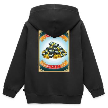 Korruption kennt keine Regeln - Kinder Premium Organic Zip Hoodie - Schwarz - Hinten - AI Model Kid Male (0cm)