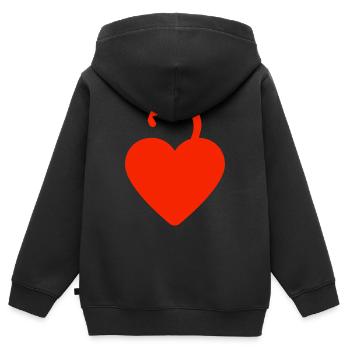 Herz-Schloss - Kinder Premium Organic Zip Hoodie - Schwarz - Hinten - AI Model Kid Male (0cm)