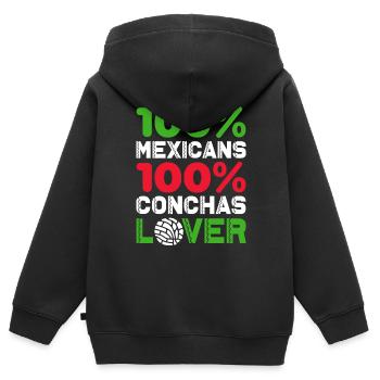 mexicans 100 per cent conchas lover Design - Kids Premium Organic Zip-up Hoodie - black - Back - AI Model Kid Male (0cm)