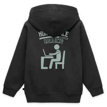 Travail Bureau Bureau à domicile Chargement - Sweat Premium à capuche zippé enfant bio - noir - Dos - AI Model Kid Male (0cm)