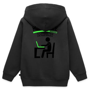 Travail Bureau Bureau à domicile Chargement - Sweat Premium à capuche zippé enfant bio - noir - Dos - AI Model Kid Male (0cm)