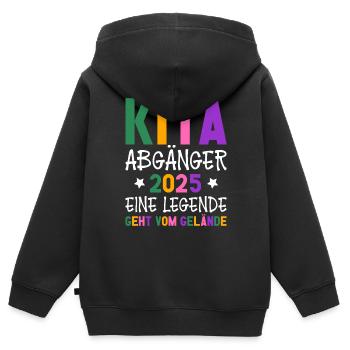 Kita Abgänger 2025 Letzter Tag Im Kindergarten - Kinder Premium Organic Zip Hoodie - Schwarz - Hinten - AI Model Kid Male (0cm)