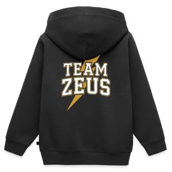 Team Zeus - Sweat Premium à capuche zippé enfant bio - noir - Dos - AI Model Kid Male (0cm)