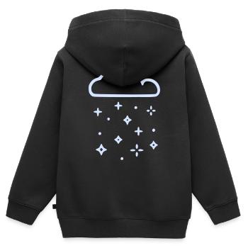 Nuage de paillettes Nuage de pluie - Sweat Premium à capuche zippé enfant bio - noir - Dos - AI Model Kid Male (0cm)