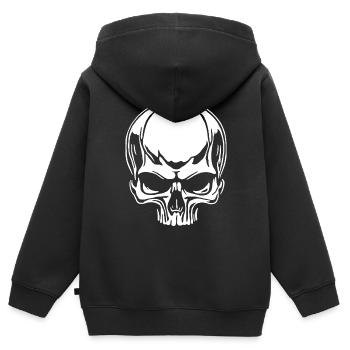 Rebell Totenkopf - Kinder Premium Organic Zip Hoodie - Schwarz - Hinten - AI Model Kid Male (0cm)