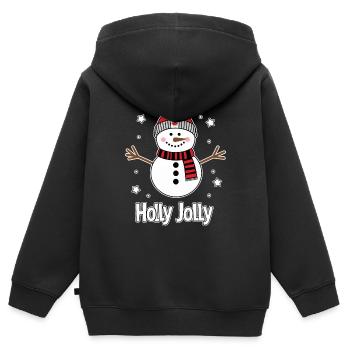 Holly Jolly snowman Merry Christmas - Kids Premium Organic Zip-up Hoodie - black - Back - AI Model Kid Male (0cm)