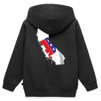 Republican Flag in California State Landkarte - Kinder Premium Organic Zip Hoodie - Schwarz - Hinten - AI Model Kid Male (0cm)