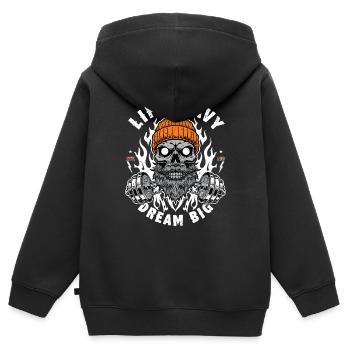 Heben Sie schwer - Kinder Premium Organic Zip Hoodie - Schwarz - Hinten - AI Model Kid Male (0cm)