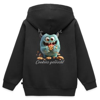 Cookies löschen - Kinder Premium Organic Zip Hoodie - Schwarz - Hinten - AI Model Kid Male (0cm)