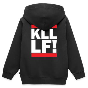Kölle Alaaf! - Kinder Premium Organic Zip Hoodie - Schwarz - Hinten - AI Model Kid Male (0cm)