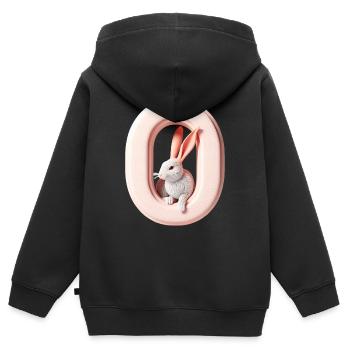 Children's Design Creative Animals, Letters Collection - Kids Premium Organic Zip-up Hoodie - black - Back - AI Model Kid Male (0cm)