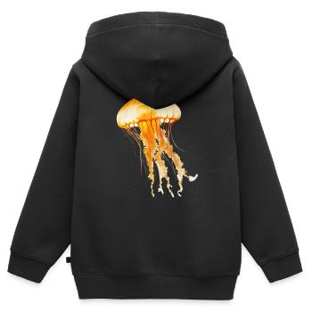 Die Vielfalt der Quallen ist beeindruckend. - Kinder Premium Organic Zip Hoodie - Schwarz - Hinten - AI Model Kid Male (0cm)