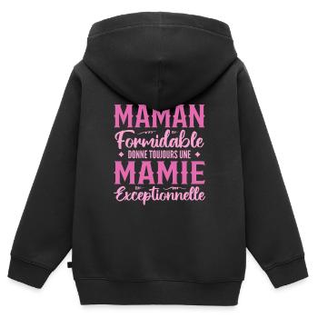 Erstaunliche Mutter gibt eine hervorragende Oma - Kinder Premium Organic Zip Hoodie - Schwarz - Hinten - AI Model Kid Male (0cm)