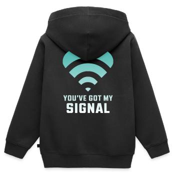 You've got my signal - Kids Premium Organic Zip-up Hoodie - black - Back - AI Model Kid Male (0cm)