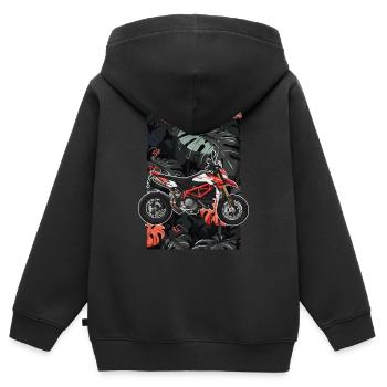 Superbike // Illustration - Kinder Premium Organic Zip Hoodie - Schwarz - Hinten - AI Model Kid Male (0cm)