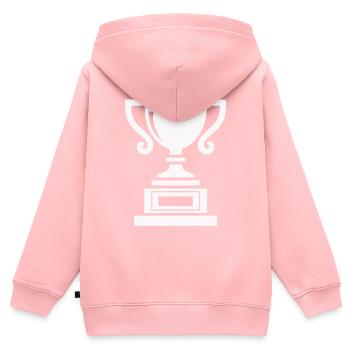 pokal - Kinder Premium Organic Zip Hoodie - Rosa - Hinten - AI Model Kid Female (0cm)
