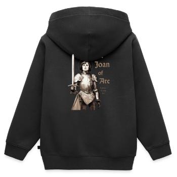 Heilige Jeanne d'Arc - Kinder Premium Organic Zip Hoodie - Schwarz - Hinten - AI Model Kid Male (0cm)