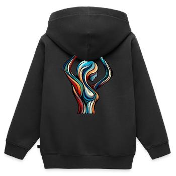 Bunte Frau - Kinder Premium Organic Zip Hoodie - Schwarz - Hinten - AI Model Kid Male (0cm)