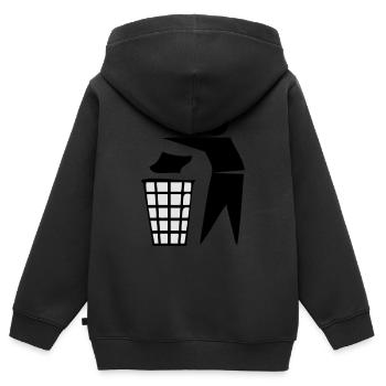 keep tidy - Kinder Premium Organic Zip Hoodie - Schwarz - Hinten - AI Model Kid Male (0cm)